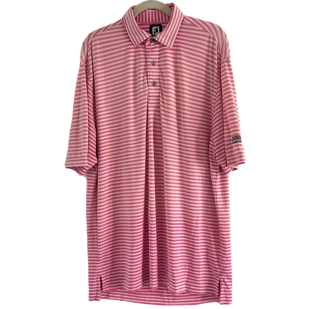FootJoy Golf Polo Shirt Striped Large Indian Canyons Golf Resort Palm Springs